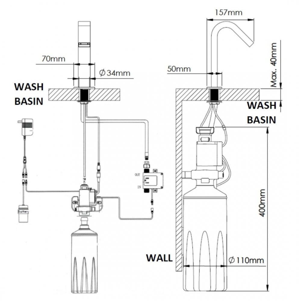 Dryflow® Bi-Tap Soap & Water Sensor Tap