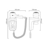 EPAVBW-S Valera 1600W Action Wall Mounted Hair Dryer with Shaver Socket