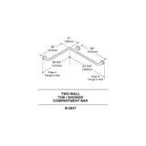 B-5837 Horizontal Bathroom 32mm Diameter Grab Rail for Two Walls (1010 x 1465mm)