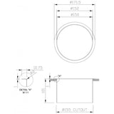 Dolphin Counter Mounted Stainless Steel Bin Ring