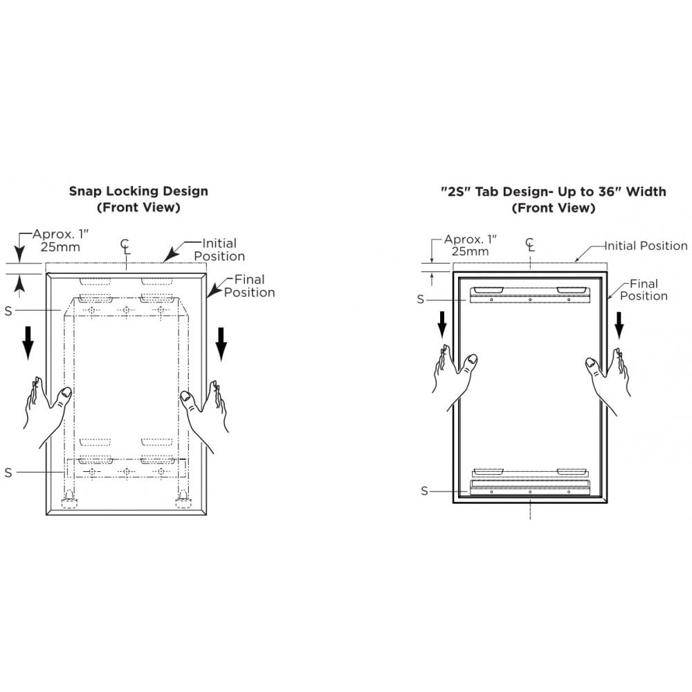 B-290 2430 Bathroom Vanity Mirror with Welded Frame (610x760)