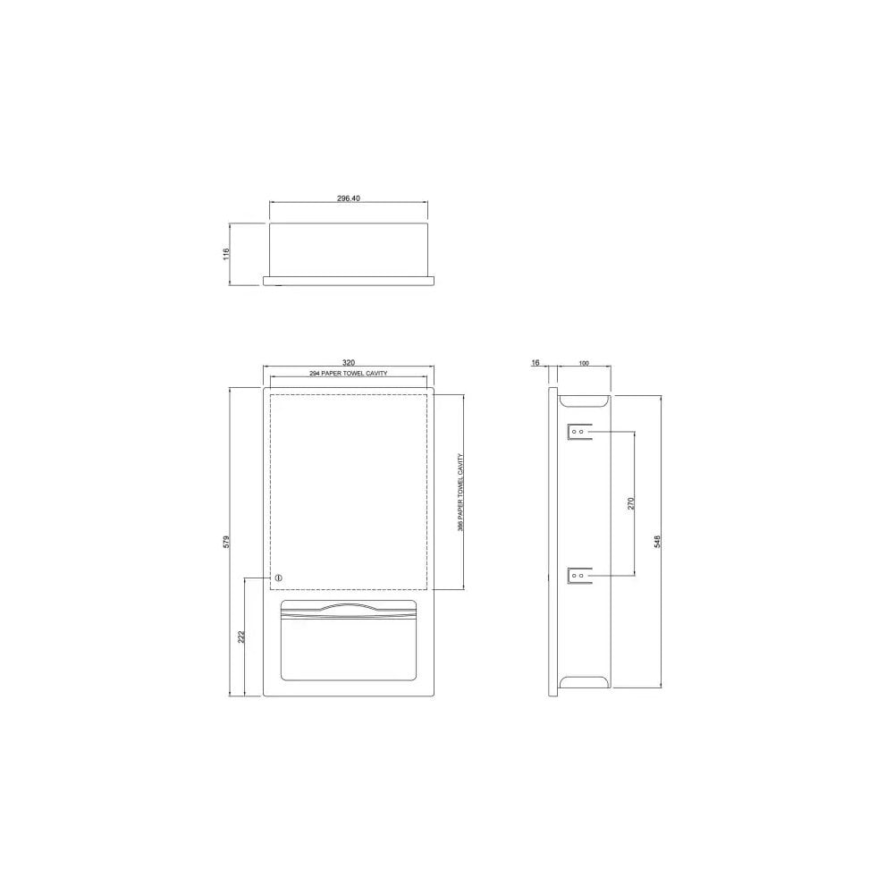 BC27-3SCA Dolphin Recessed Paper Towel Dispenser