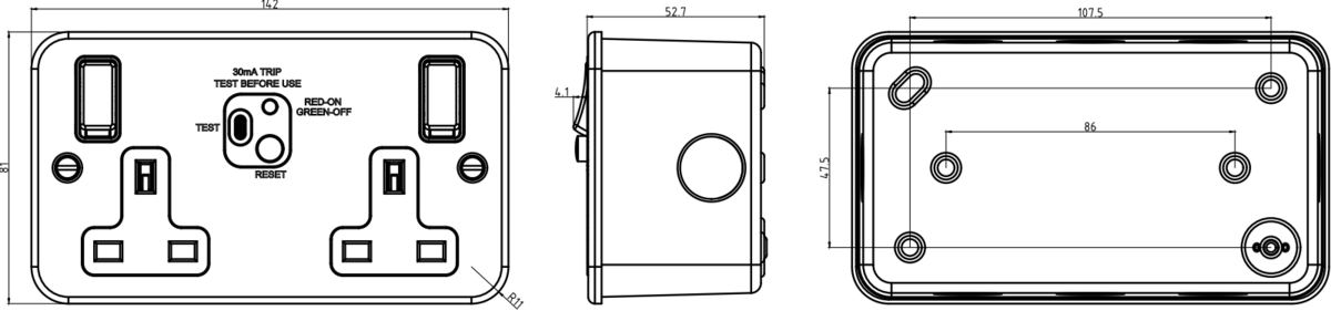 Alternative view of ML Accessories 13A 2G DP RCD Switched Socket - Type A