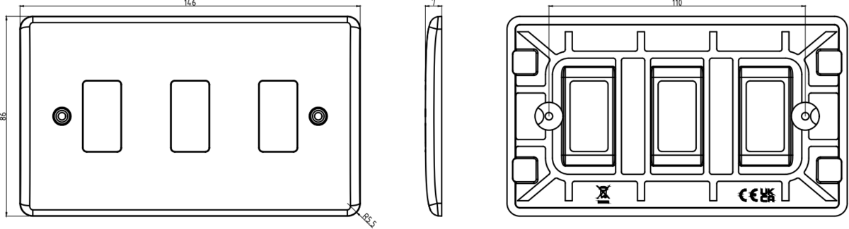 3G Grid Faceplate - Anthracite Finish