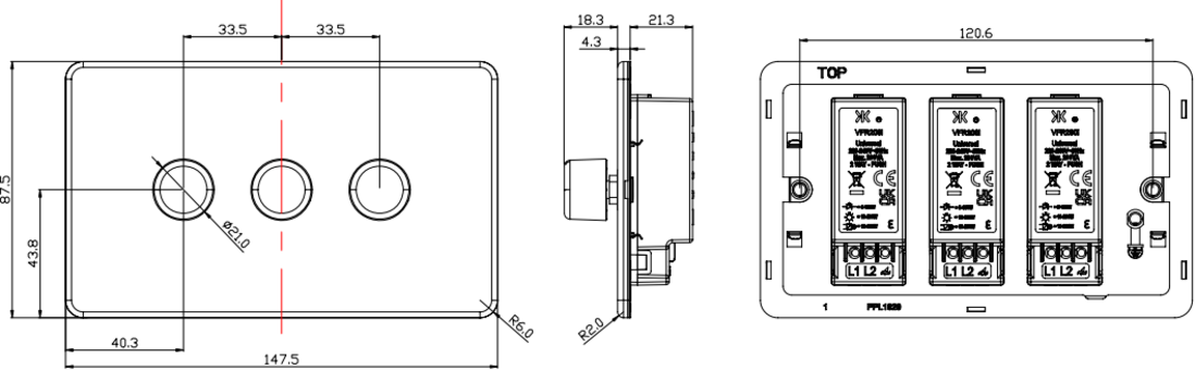3G 2-Way Intelligent Dimmer close up - Matt White