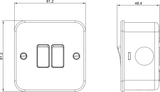 Metal Clad 10AX 2G 2 Way Switch - Additional View