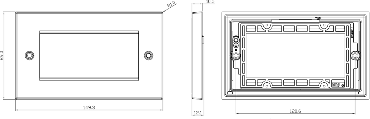 4G Modular Faceplate Side View - Brushed Chrome