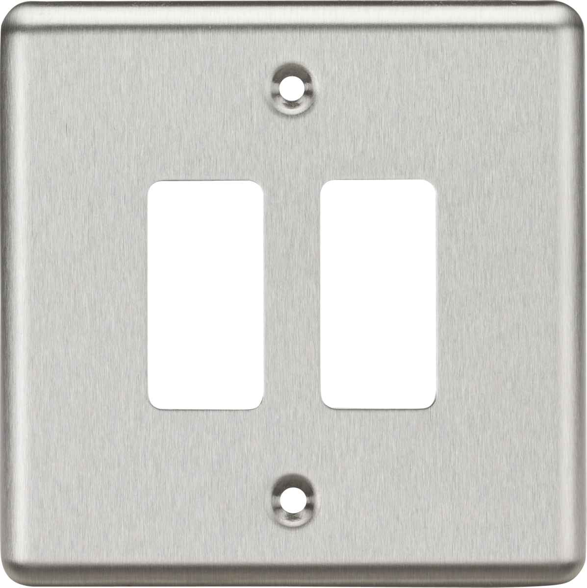 Knightsbridge 2G Grid Faceplate - Rounded Edge, Brushed Chrome