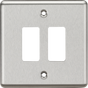 Knightsbridge 2G Grid Faceplate - Rounded Edge, Brushed Chrome