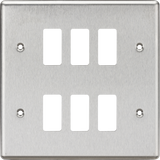 6G Grid Faceplate - Rounded Edge Brushed Chrome