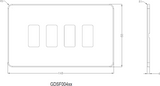 Screwless 4G Grid Faceplate - Matt Black