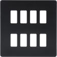 Screwless 8G Grid Faceplate - Matt Black by ML Accessories