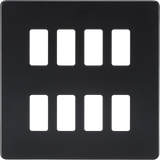 Screwless 8G Grid Faceplate - Matt Black by ML Accessories