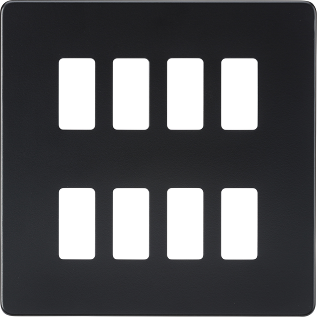 Screwless 8G Grid Faceplate - Matt Black by ML Accessories