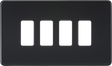 Screwless 4G Grid Faceplate - Matt Black