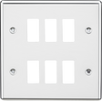 Knightsbridge 6G Grid Faceplate - Rounded Edge Polished Chrome