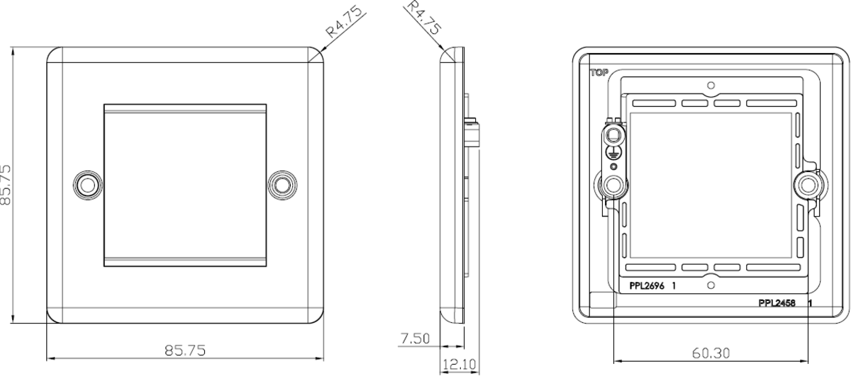 2G Modular Faceplate Rounded Edge Design