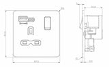 Additional view of Smoked Bronze 13A Switched Socket with USB