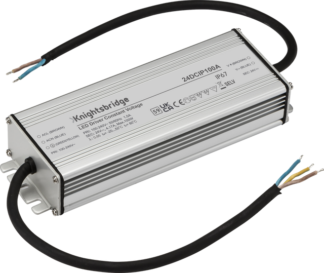 24V IP67 100W DC LED Driver - Constant Voltage