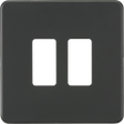 Screwless 2G Grid Faceplate - Anthracite