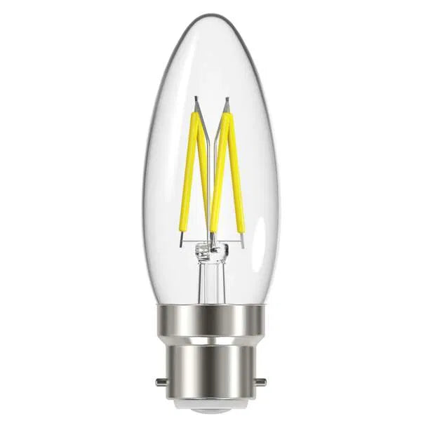 Energizer 5W LED Filament Candle B22 (BC) 470lm 2700K Warm White Dimmable – S12855, ENER545