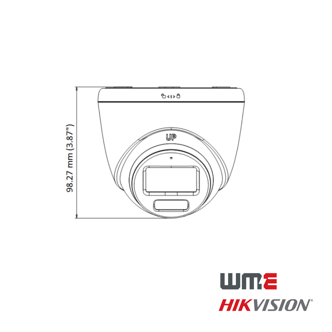 HikVision: DS-2CE72KF0T-LFS(2.8mm), 3K ColorVu Smart Hybrid Light Fixed Turret Camera, 40m IR, IP67