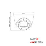 HikVision: DS-2CE72KF0T-LFS(2.8mm), 3K ColorVu Smart Hybrid Light Fixed Turret Camera, 40m IR, IP67