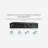 TP-Link 4 MP Full-Colour PoE CCTV Kit – 4 × InSight S345 Bullet Cameras + NVR1004H-4P + 20 m Leads | SKUs S345, NVR1004H-4P, CAT5E-20M
