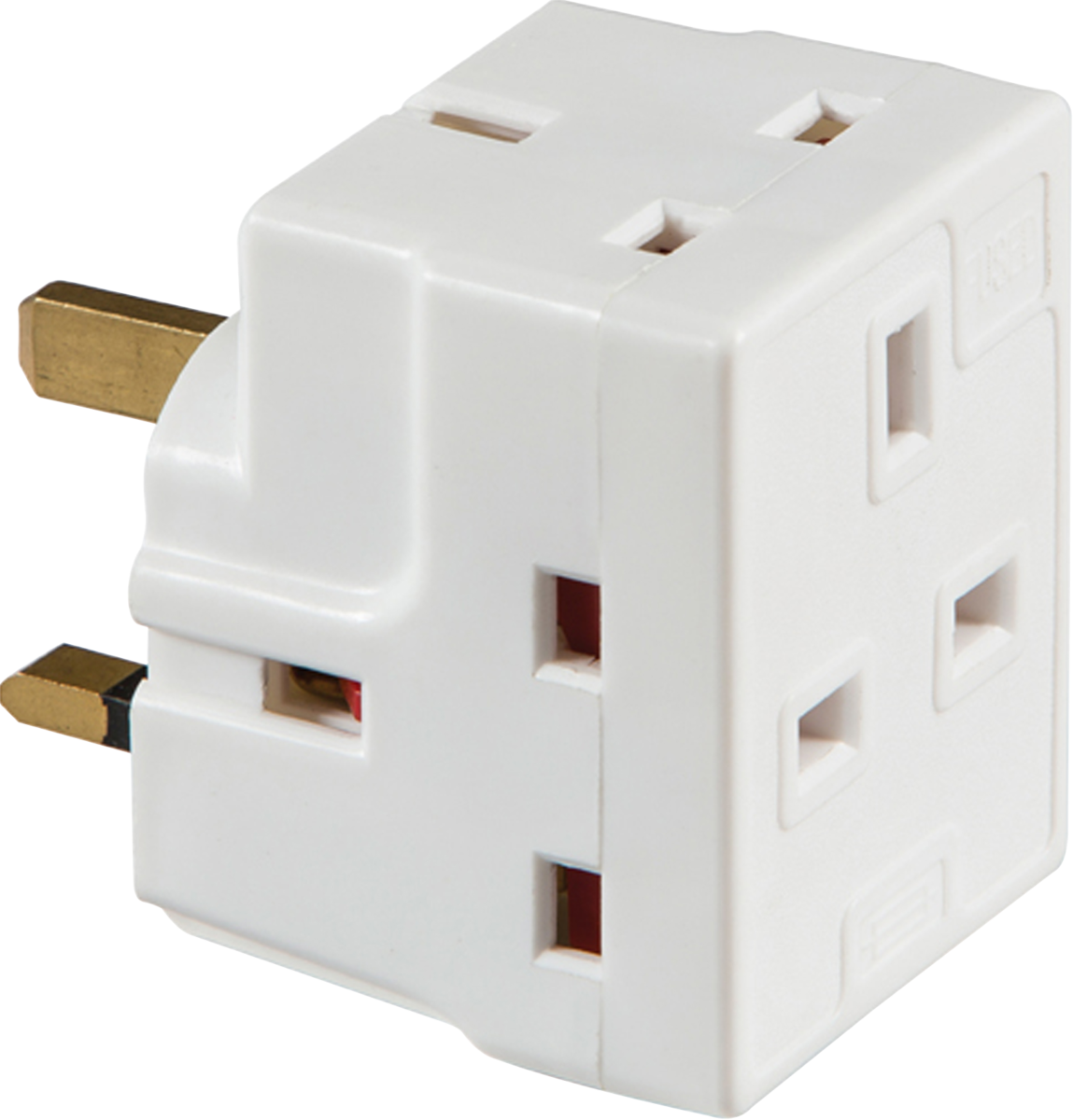 Knightsbridge 13A 3-Way Mains Fused Adaptor - White