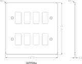 8G Flat Plate Grid Faceplate - Brushed Brass
