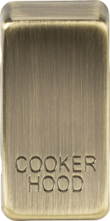 Switch Cover 'Marked Cooker Hood' - Antique Brass