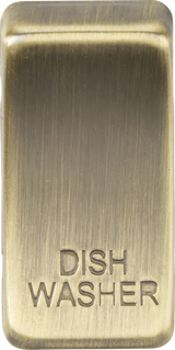 Switch Cover marked DISHWASHER in Antique Brass Finish