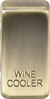 Switch Cover Marked WINE COOLER - Antique Brass