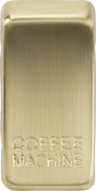 Switch cover marked COFFEE MACHINE in brushed brass