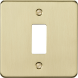 1G Flat Plate Grid Faceplate - Brushed Brass