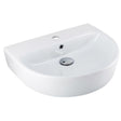 AQUAECO Envoy D-Shaped Wall Mounted One Hole Wash Basin