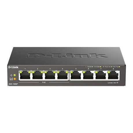 D-Link DGS-1008P-B gigabit PoE+ switch