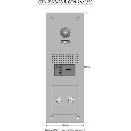 Aiphone GTN-2V/F/SS flush video panel