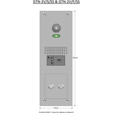 Aiphone GTN-2V/F/SS flush video panel