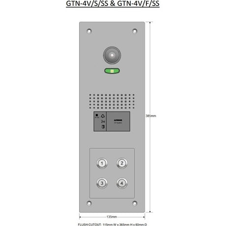 Aiphone GTN-4V/S/SS surface video panel