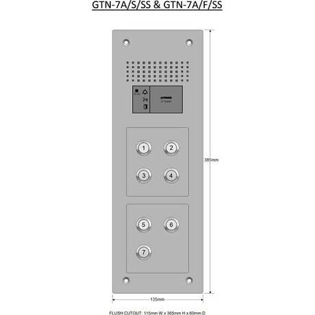 Aiphone GTN-7A/S/SS surface audio panel