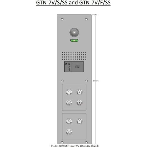 Aiphone GTN-7V/F/SS flush video panel