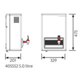 HydroBoil HS003 3 Litre or HS005 5 Litre Instant On-Wall Boiling Water Heater (403552 / 405552)