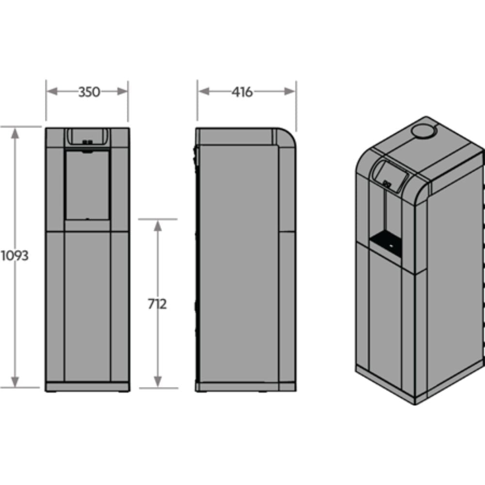 HydroChill HC03 Floor Standing Push Button UV Chilled Ambient 15L/Ph (HC03CTU15)