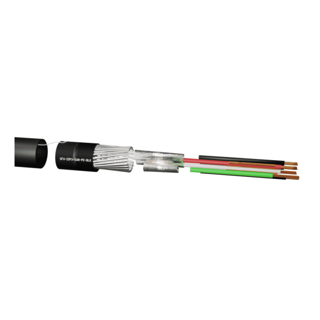 SFX Cables SFX/ISP3-SWA-PE-BLK-1 1M (PER METRE) ISP3 3PR 22AWG INDIVIDUAL FOIL SCREEN 600V SWA BLACK PE (8777) CPR:FCA
