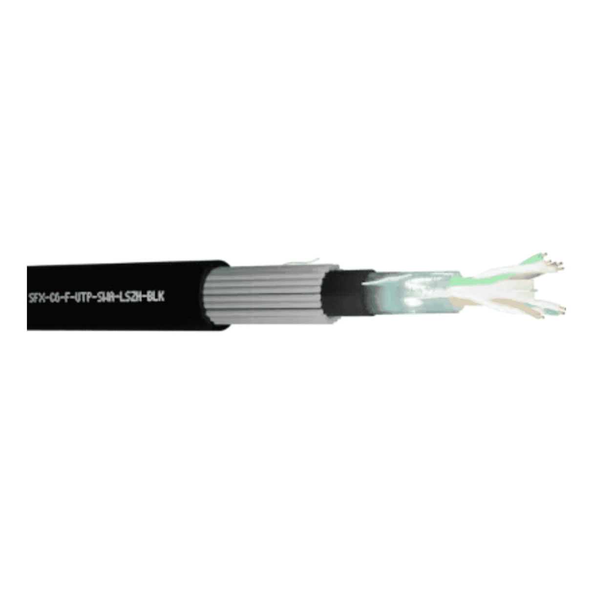 SFX Cables SFX/C6-F-UTPSWA-LSZH-BLK-1000 1000M CAT6 4PR F-UTP SWA BLACK LSZH