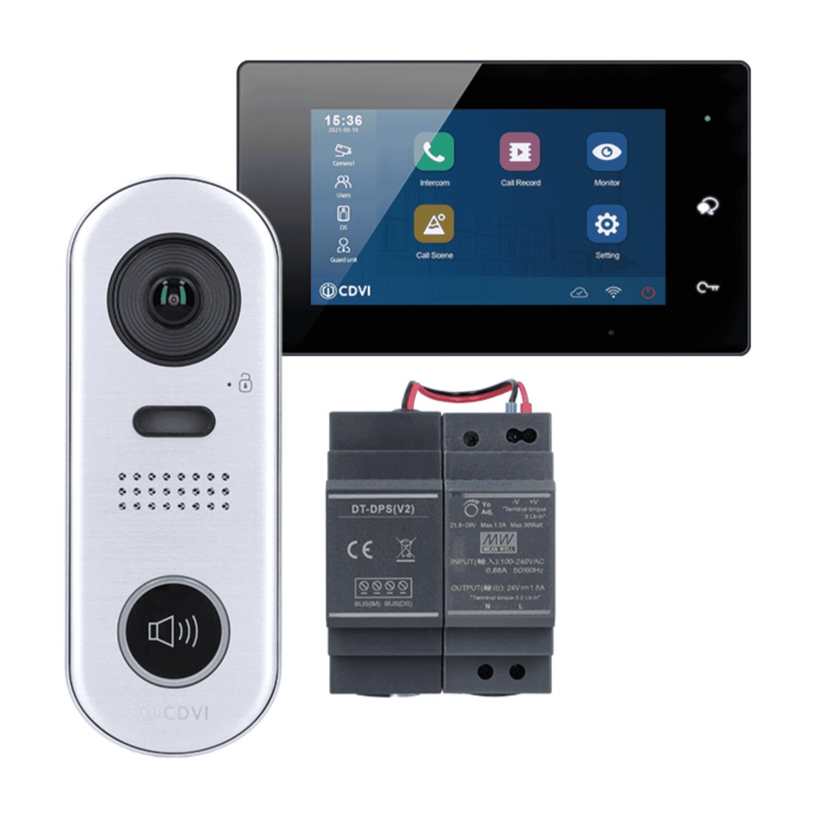 2EASY CDV-4791S-DXB 2-Wire Video Entry Kit with WiFi Black Monitor & Slimline 1-Button Door Station
