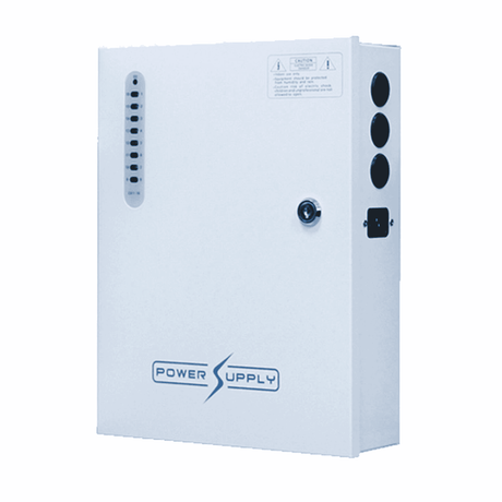 FS-DC120805B - 8-WAY 12VDC 5A METAL CASE POWER SUPPLY BATTERY BACKUP OPTION