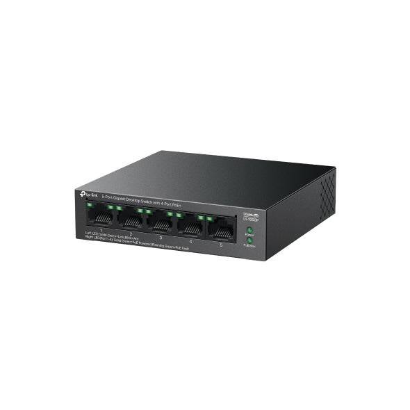 TP-Link 5-Port Gigabit PoE+ Desktop Switch – LS105GP | 4x PoE+ Ports | 65W Budget | Plug & Play Network Solution