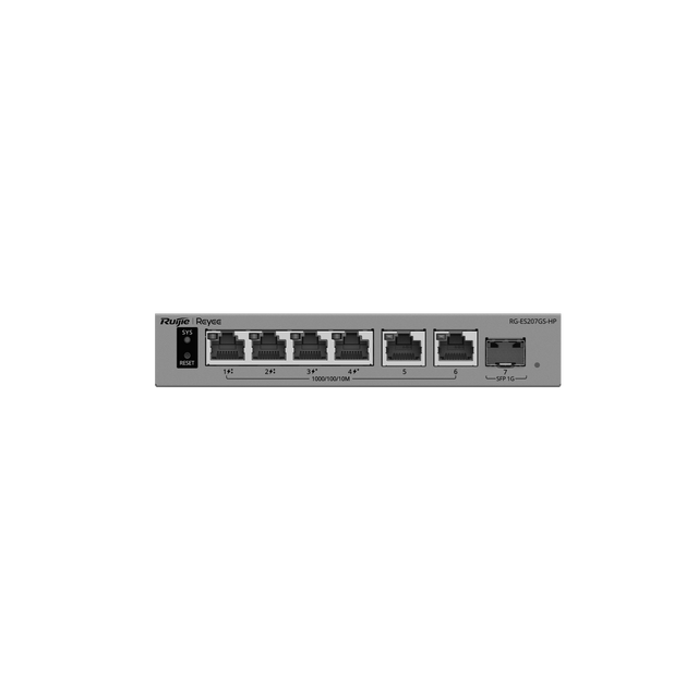 Ruijie RG-ES207GS-HP 6-Port Gigabit Cloud-Managed PoE Switch